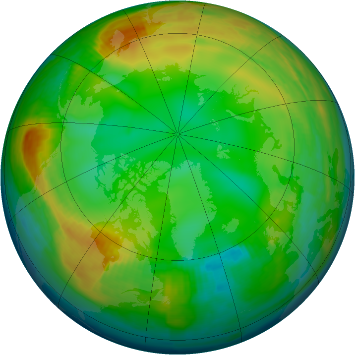 Arctic ozone map for 13 January 2000